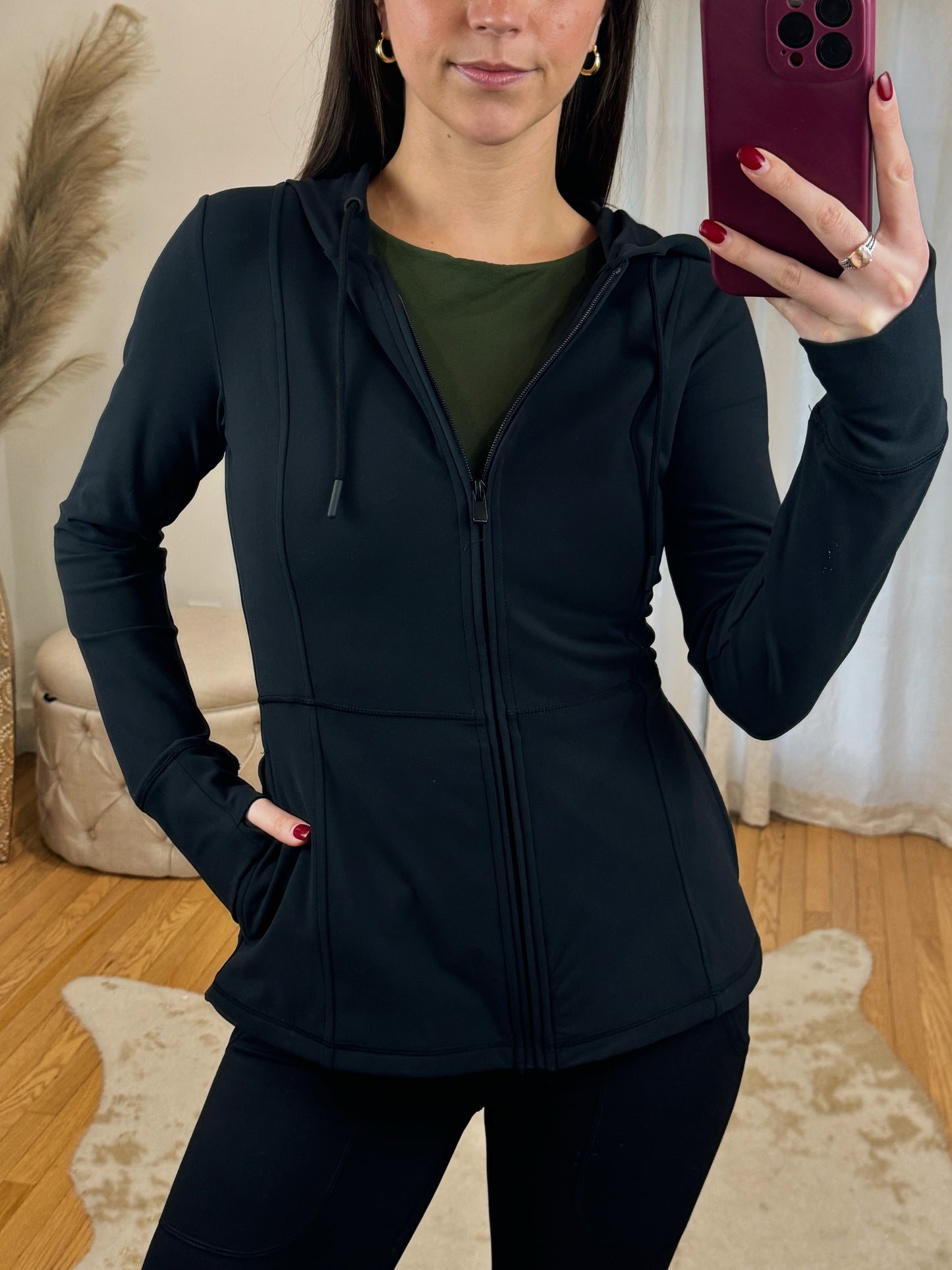 Peplum Zip Up