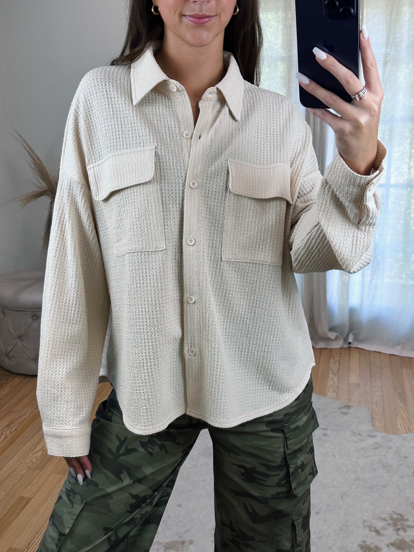 Vanilla Latte Button Up