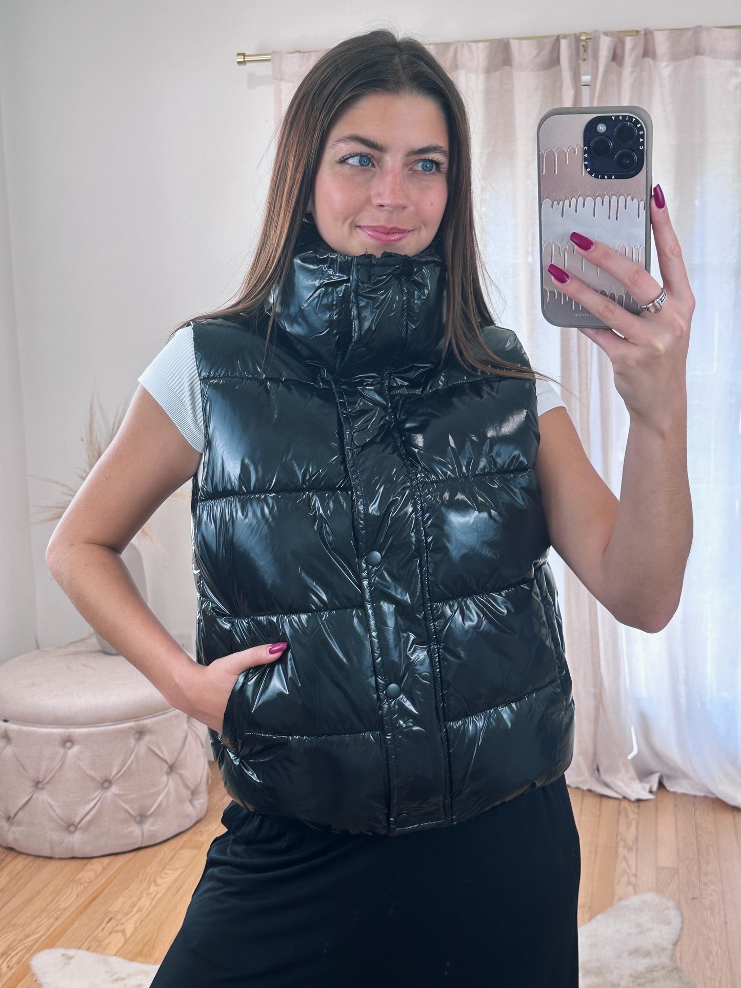 Glossy Puffer Vest
