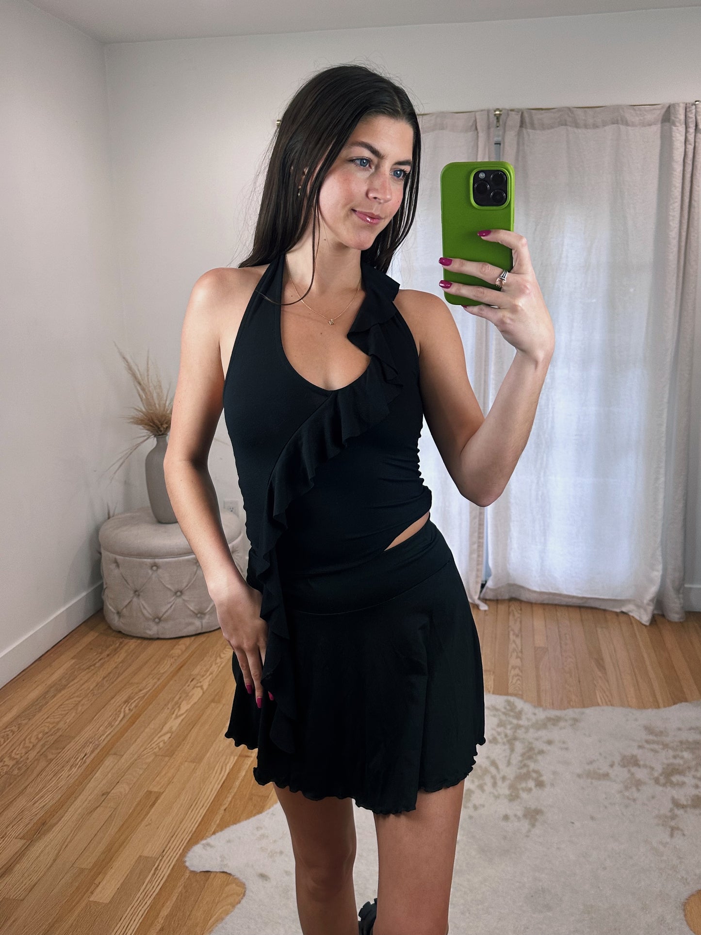Lettuce Hem Mini Skirt