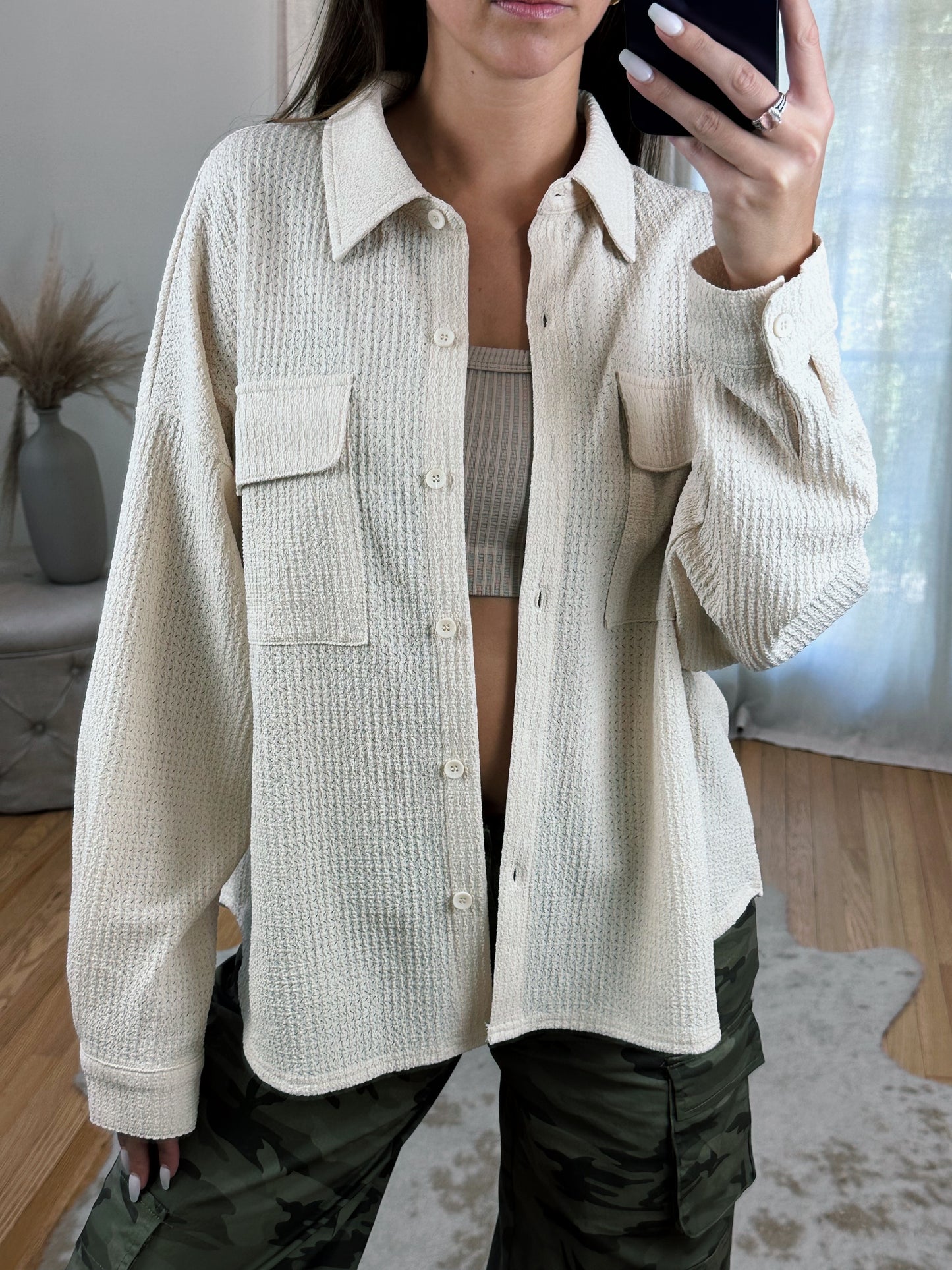Vanilla Latte Button Up