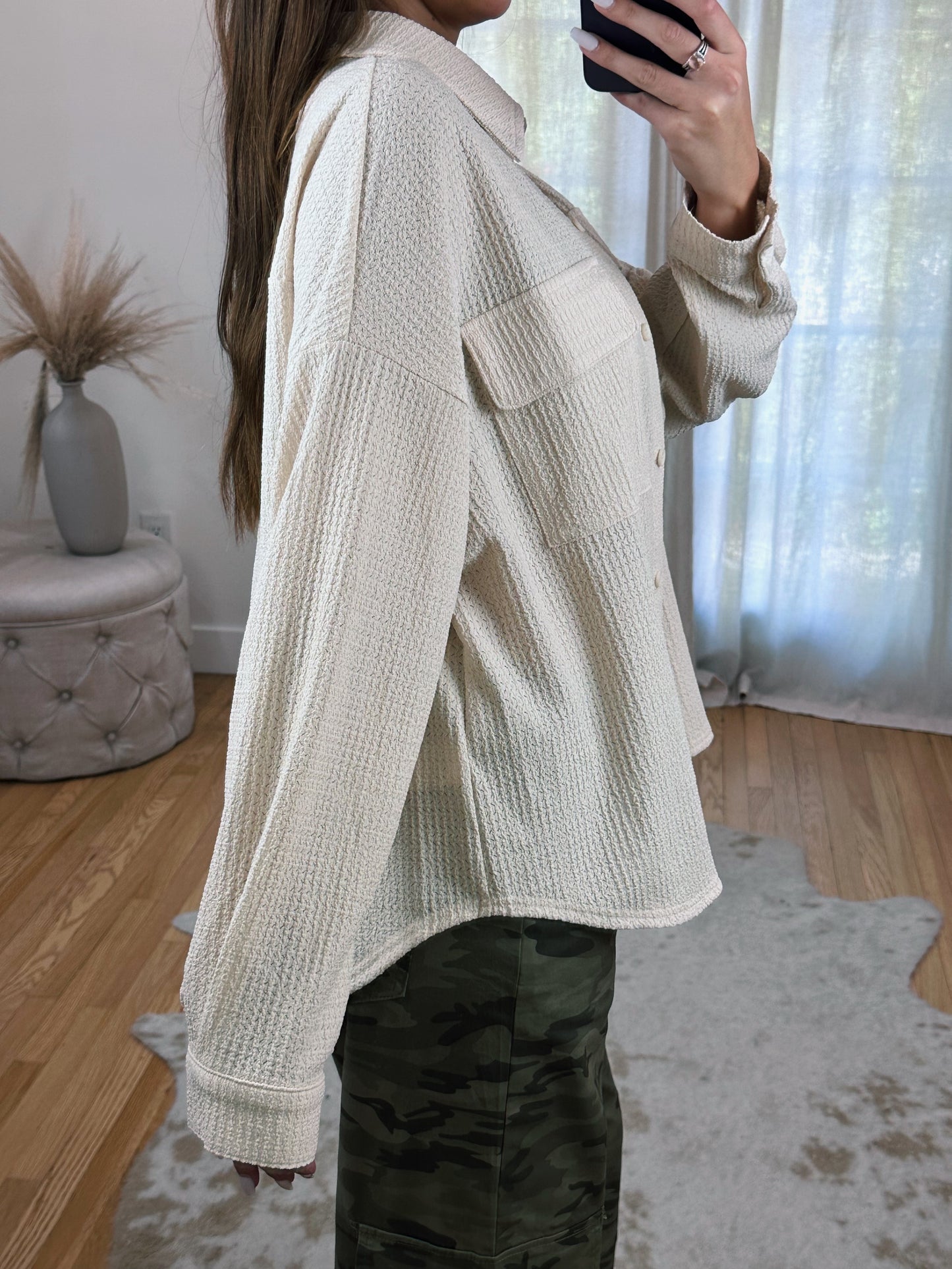 Vanilla Latte Button Up