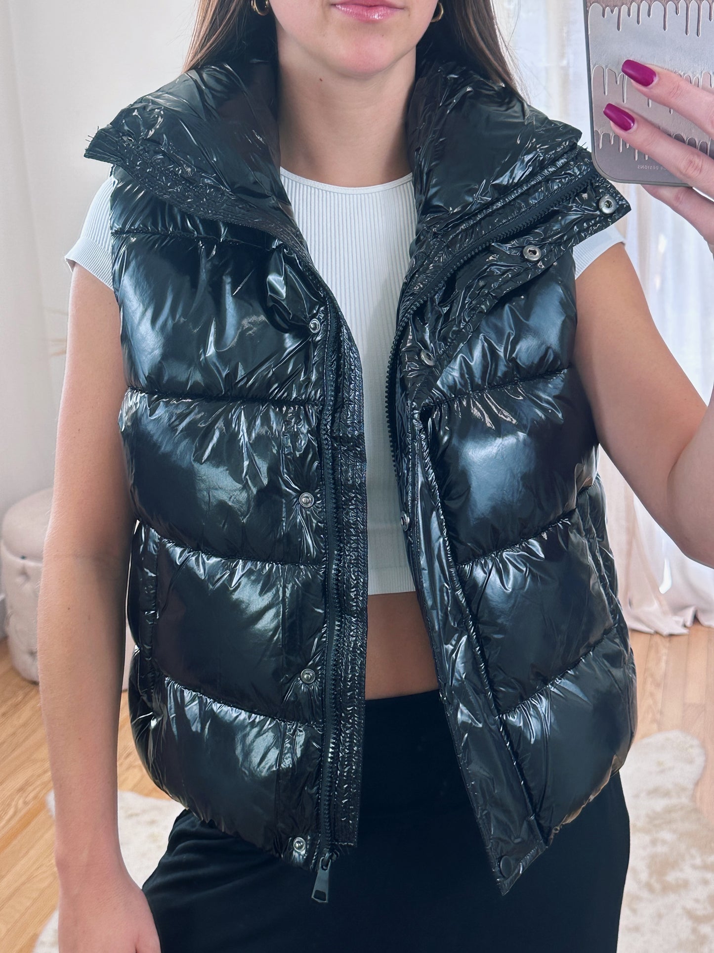 Glossy Puffer Vest