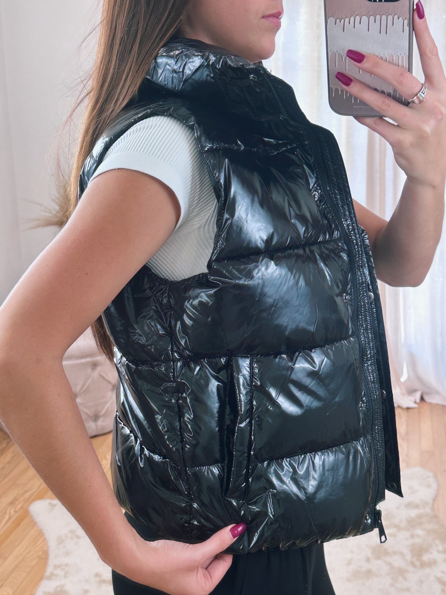 Glossy Puffer Vest