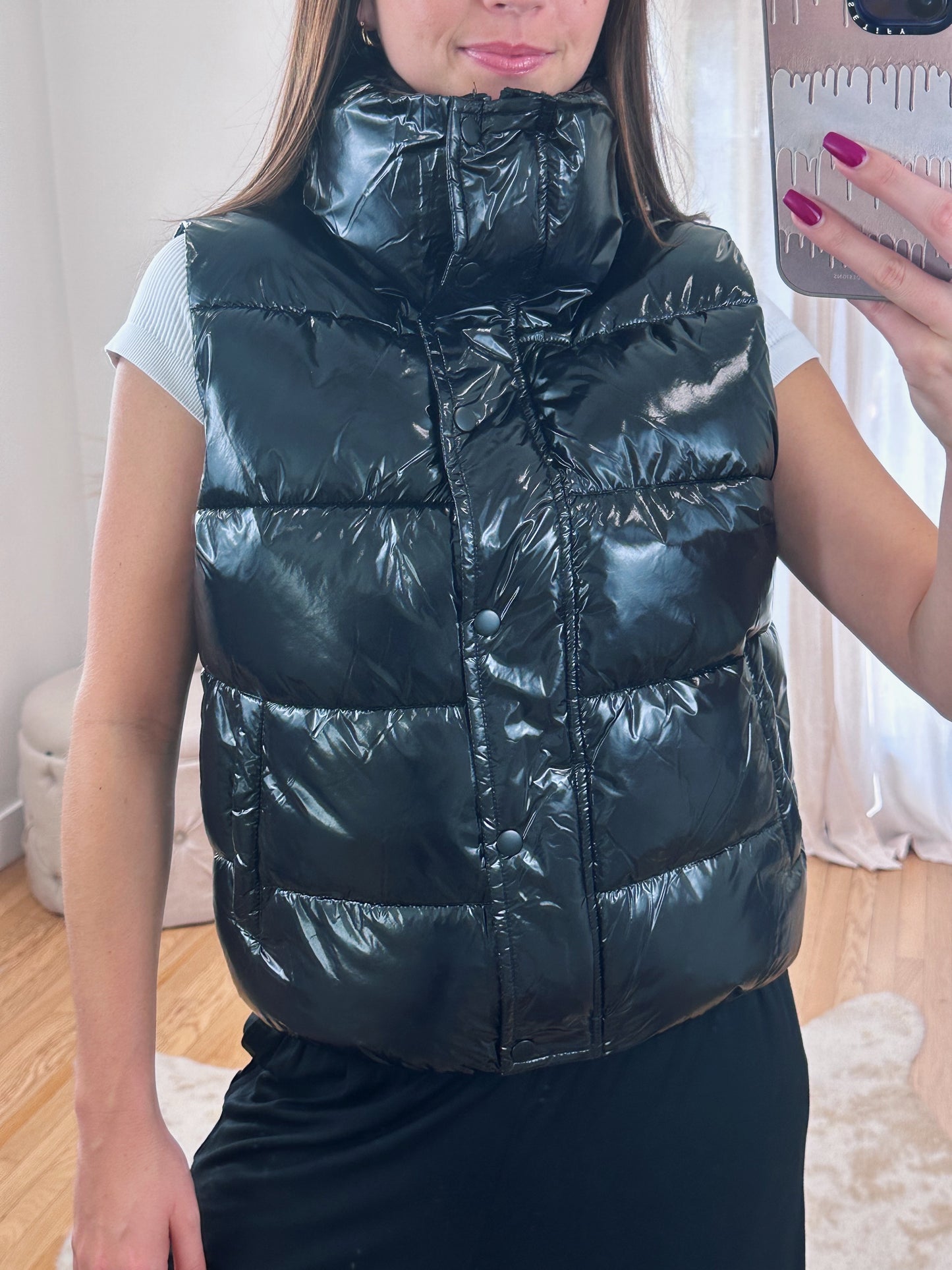 Glossy Puffer Vest