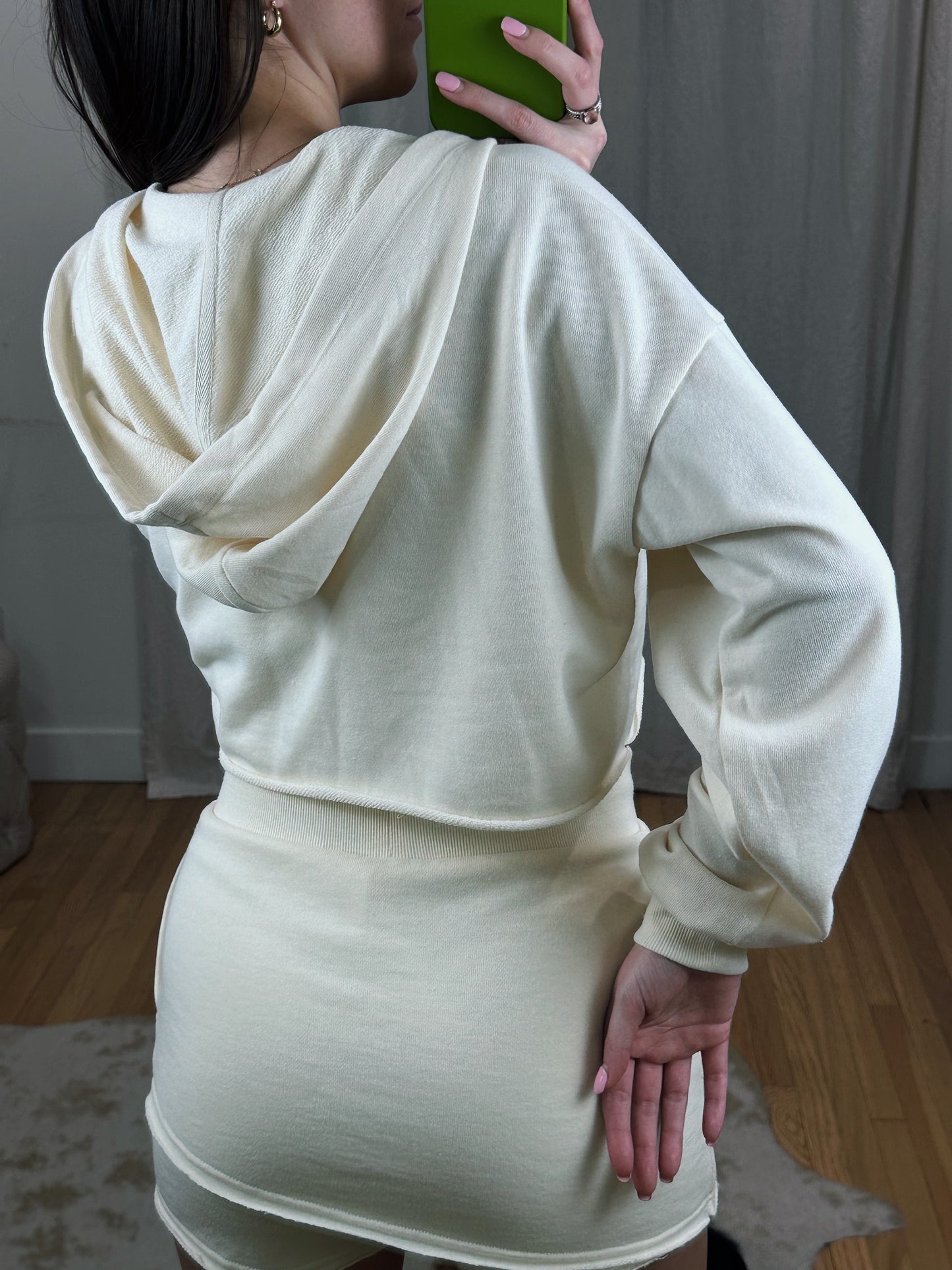 Raw Hem Zip Up