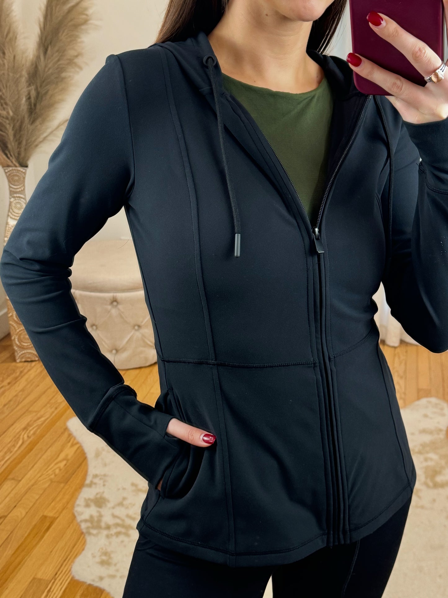 Peplum Zip Up