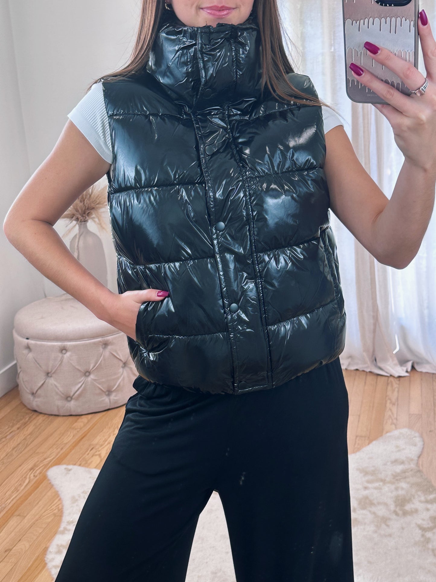Glossy Puffer Vest