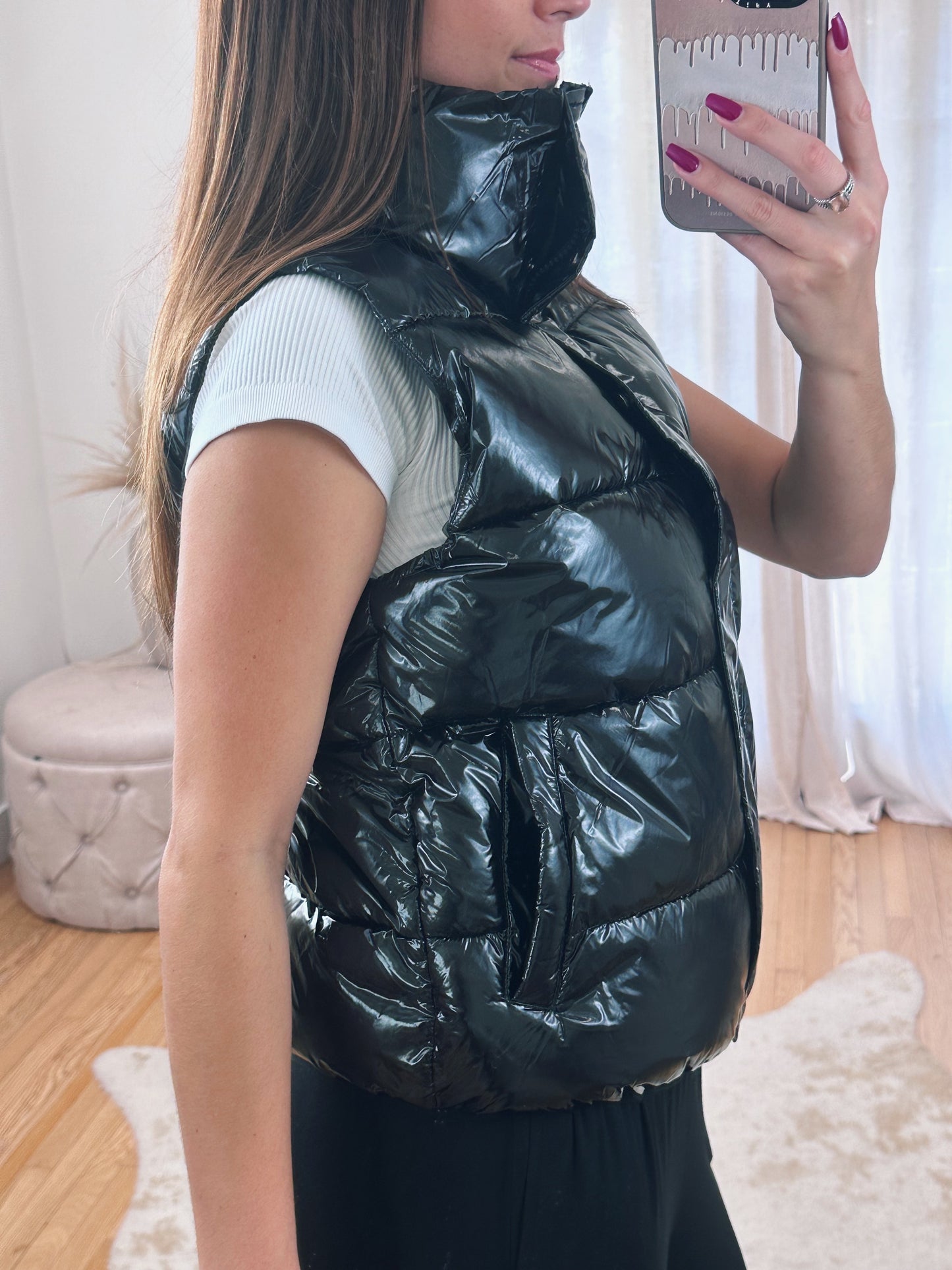 Glossy Puffer Vest