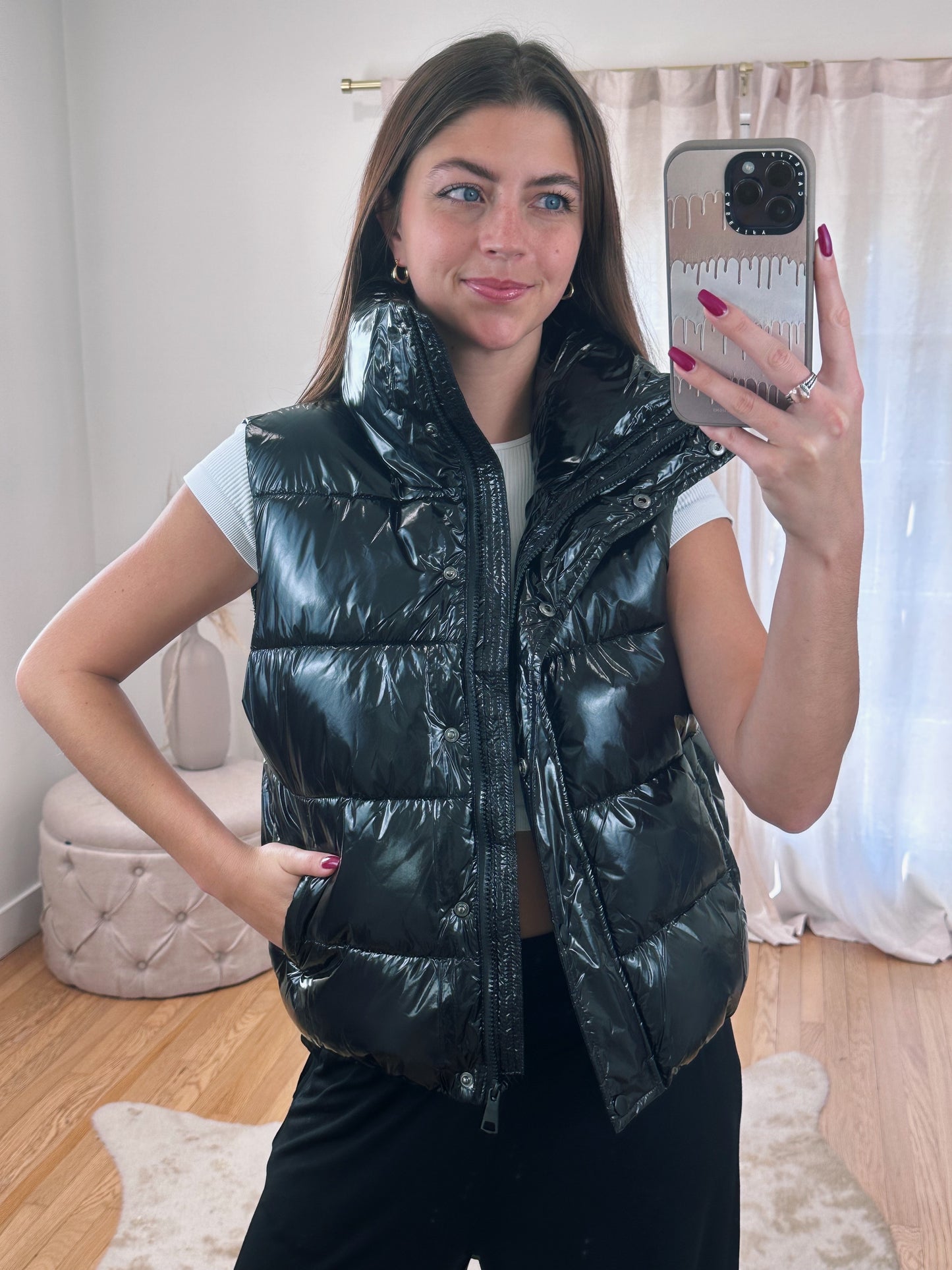 Glossy Puffer Vest