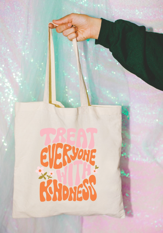 Treat People with Kindness Canvas Tote Bag