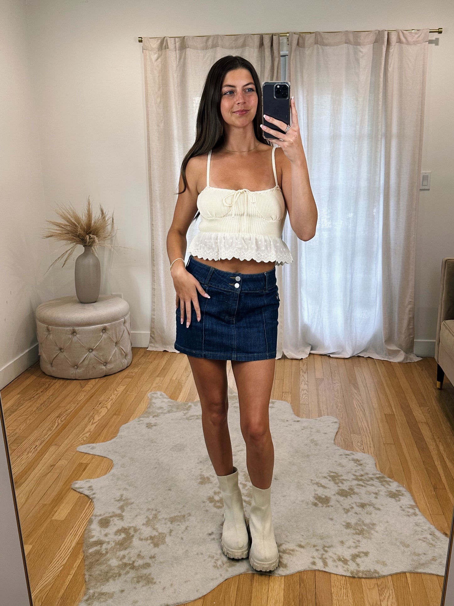 Oatmeal Peplum Top