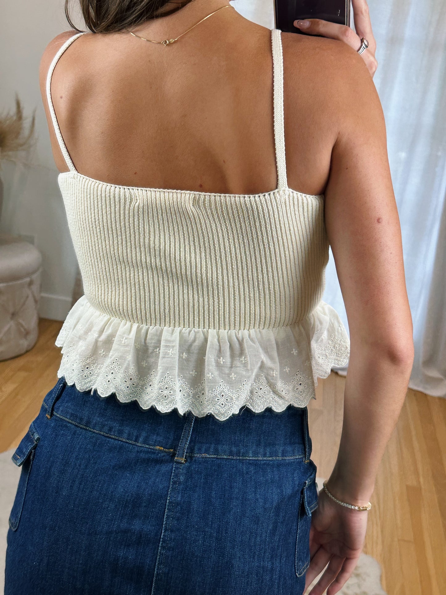 Oatmeal Peplum Top