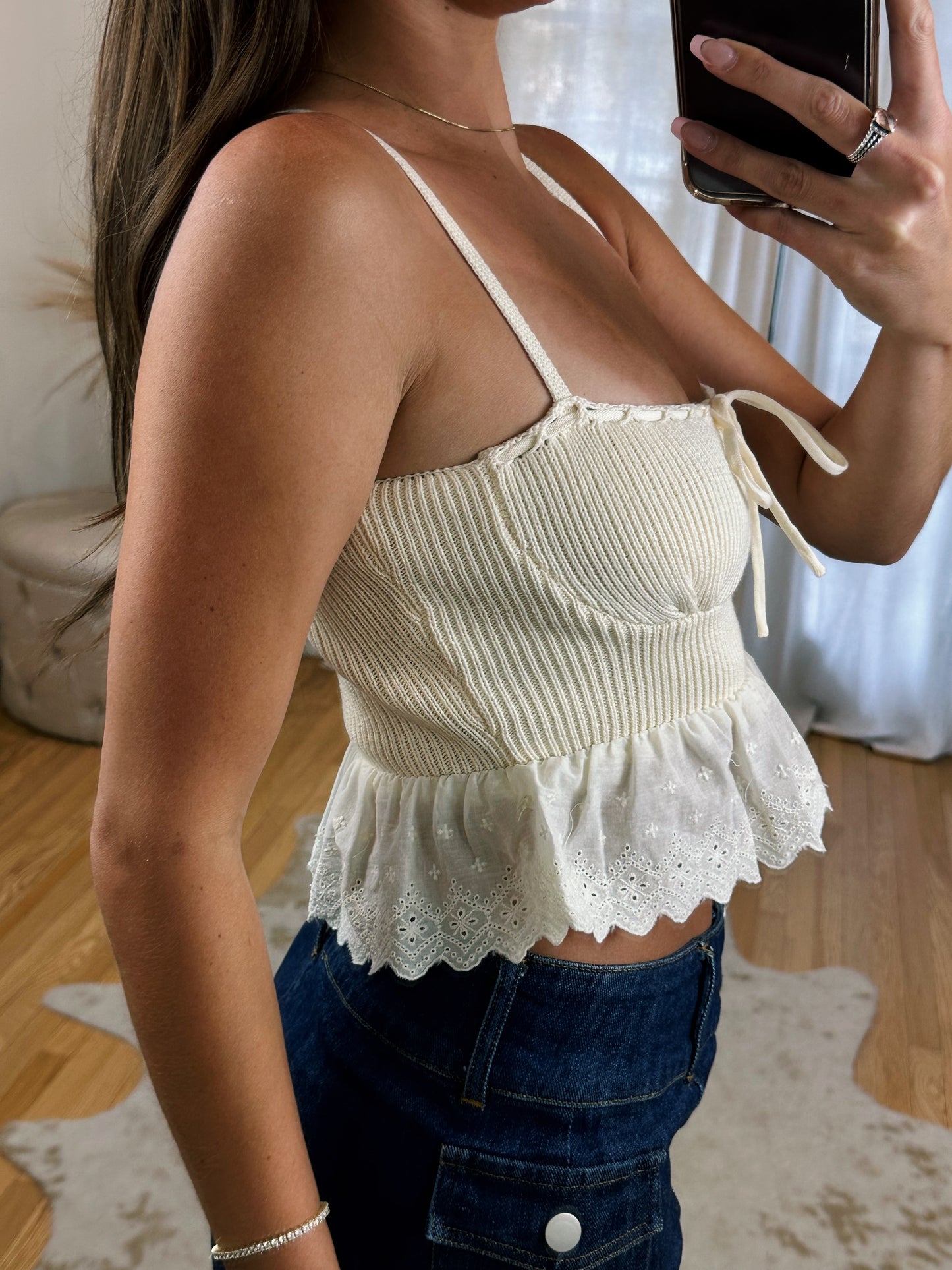 Oatmeal Peplum Top