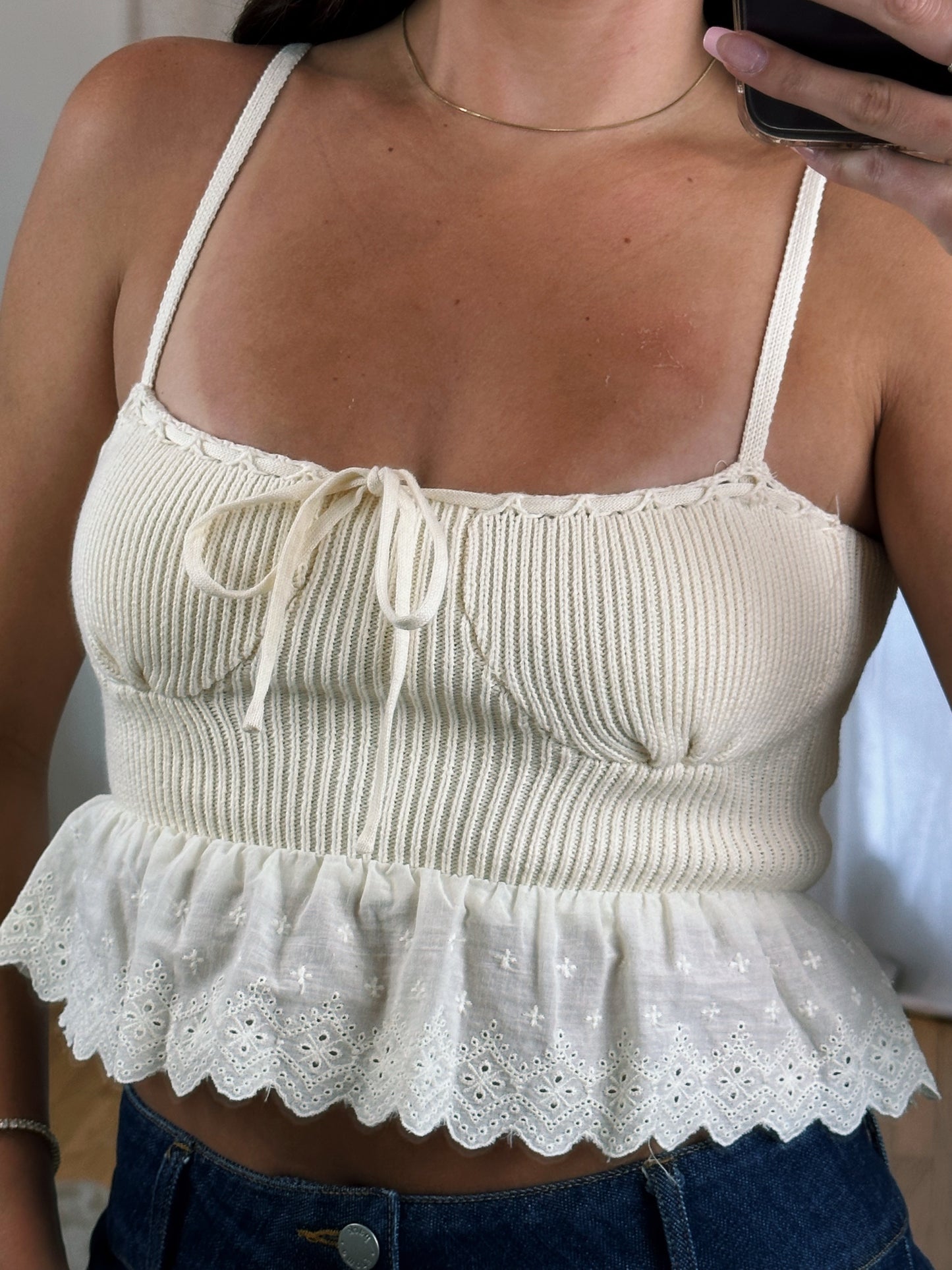 Oatmeal Peplum Top