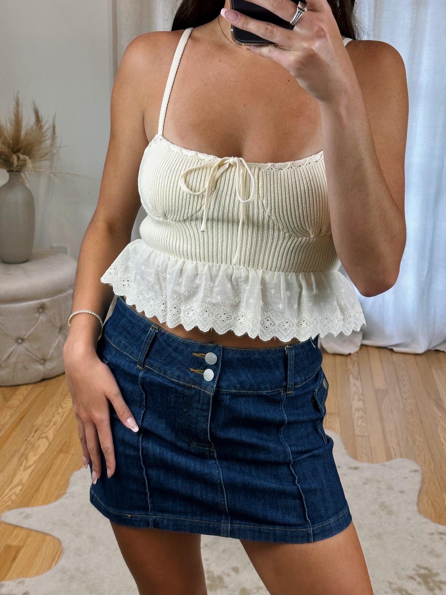 Oatmeal Peplum Top