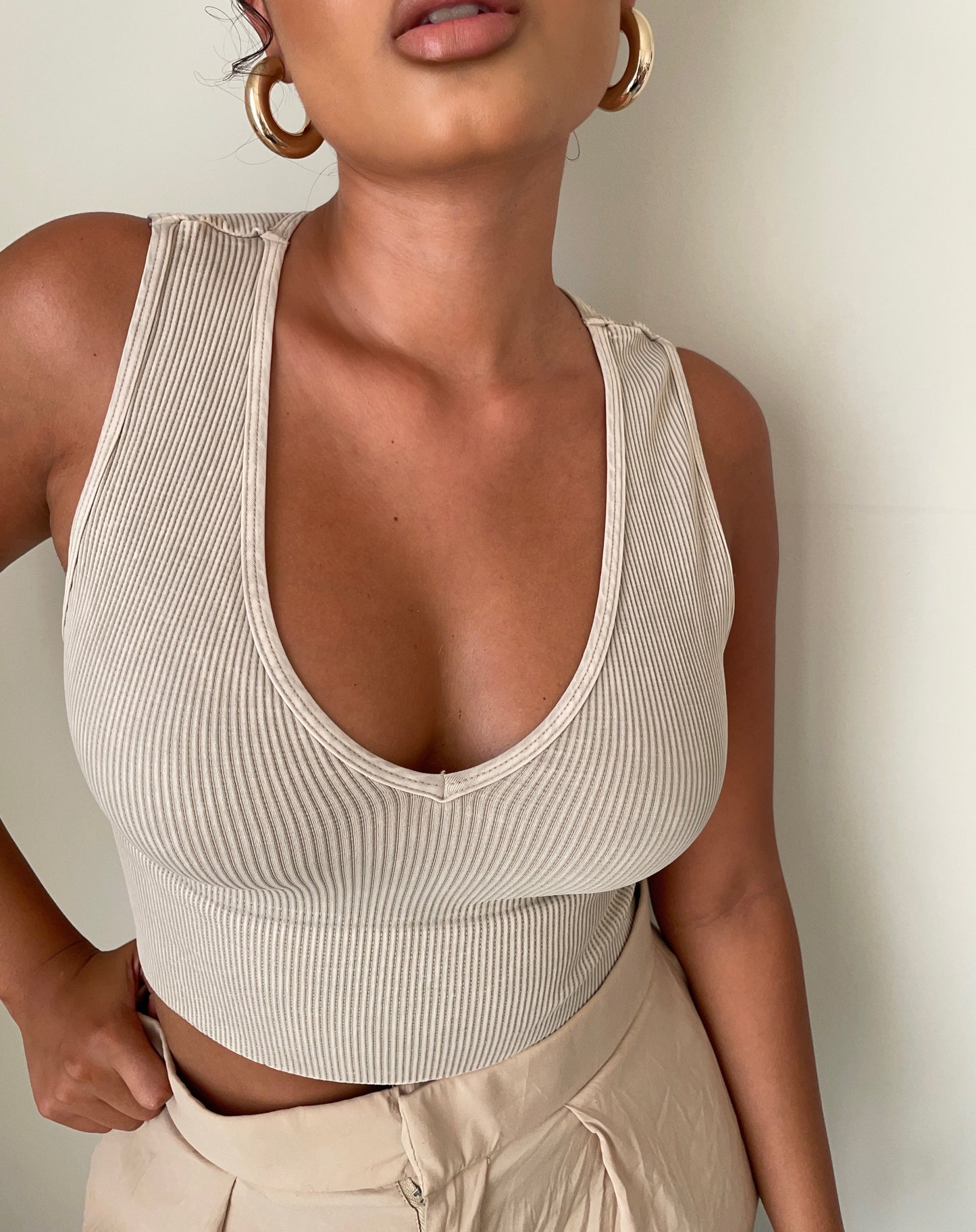 Vintage Wash V Neck Tank