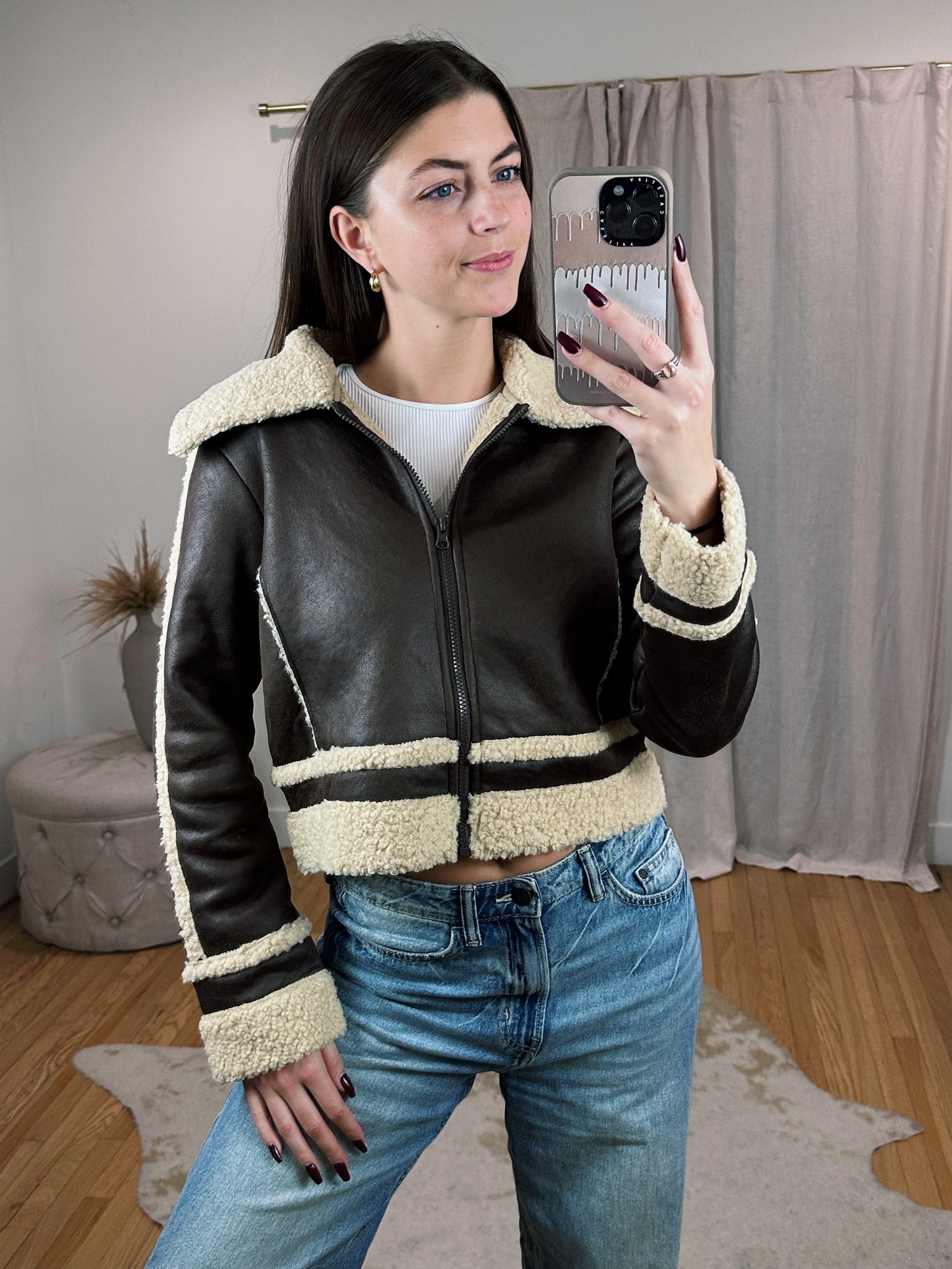 Leather hot sale santa jacket