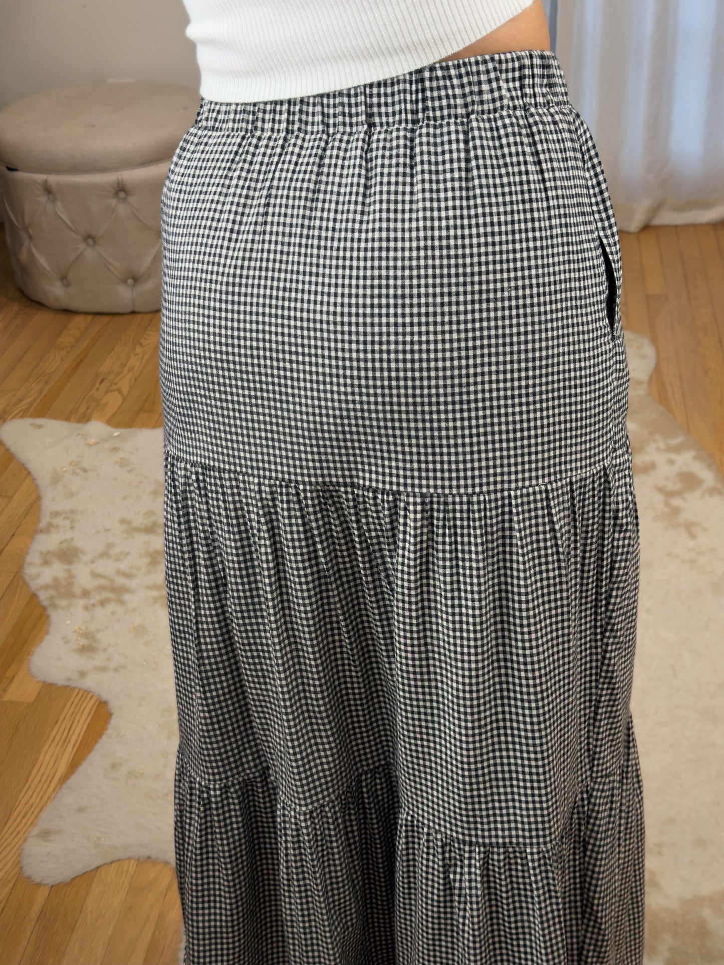 Gingham Maxi Skirt