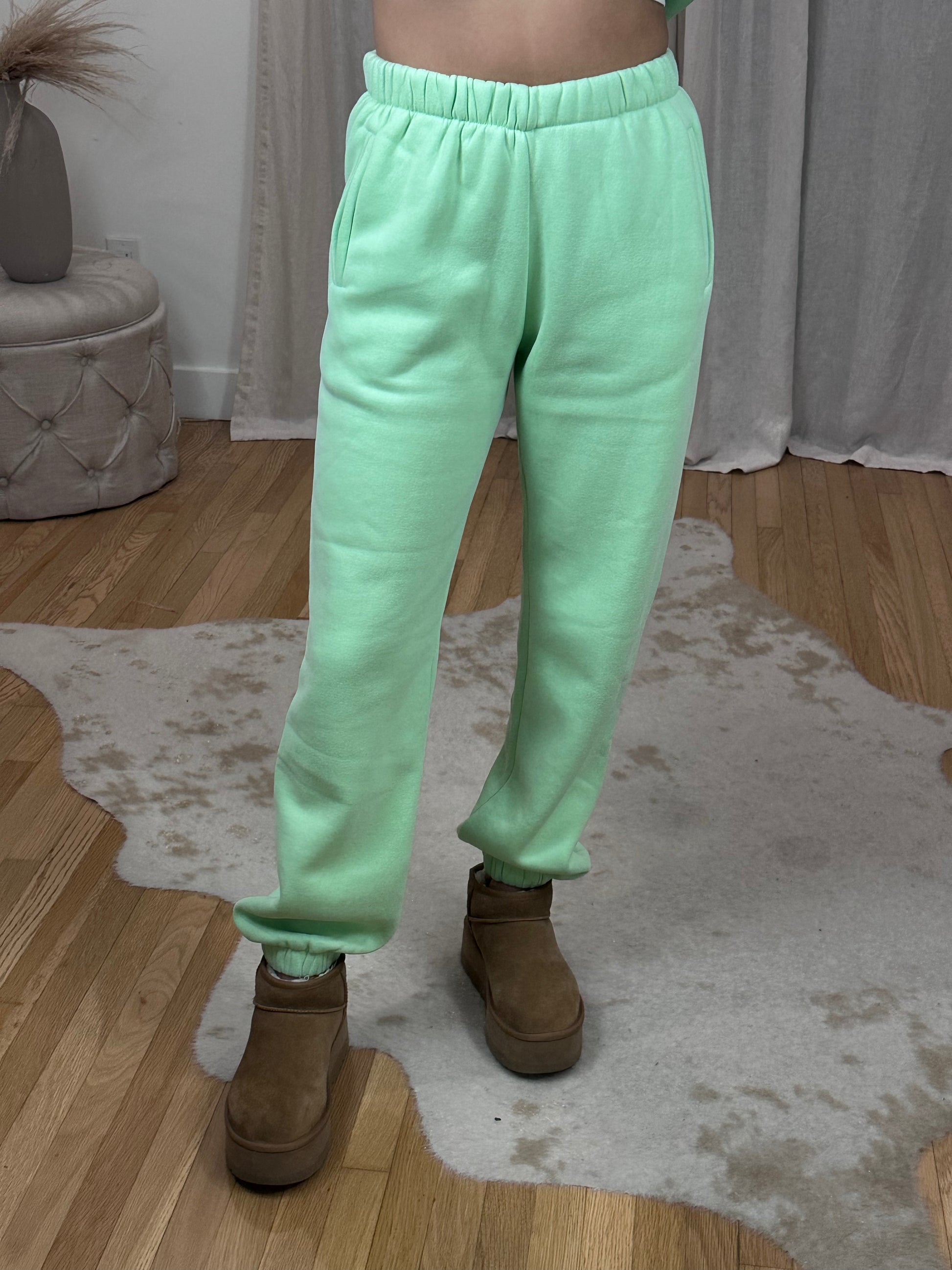 Bright green sweatpants shop