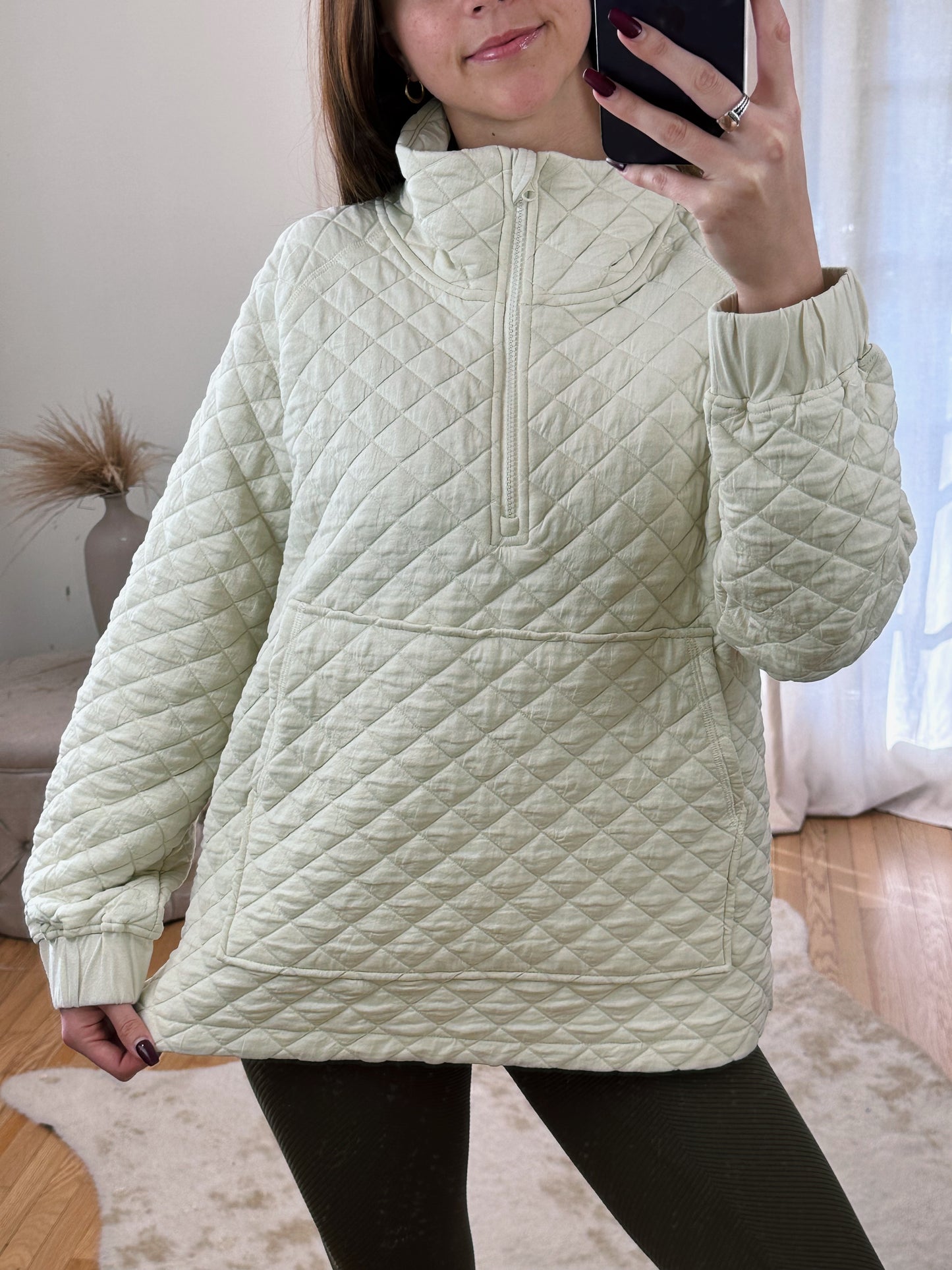 Cozy Quilted Pullover Half Zip
