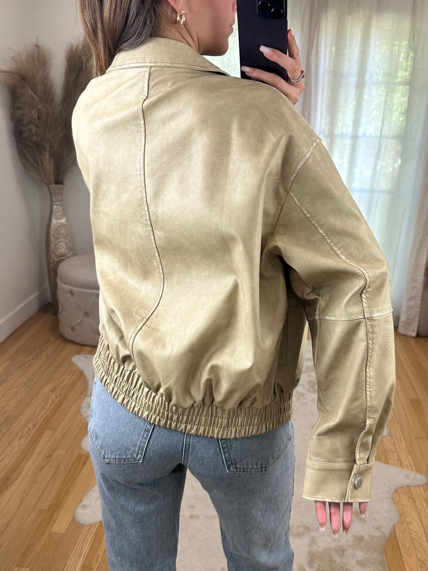 Latte Leather Jacket