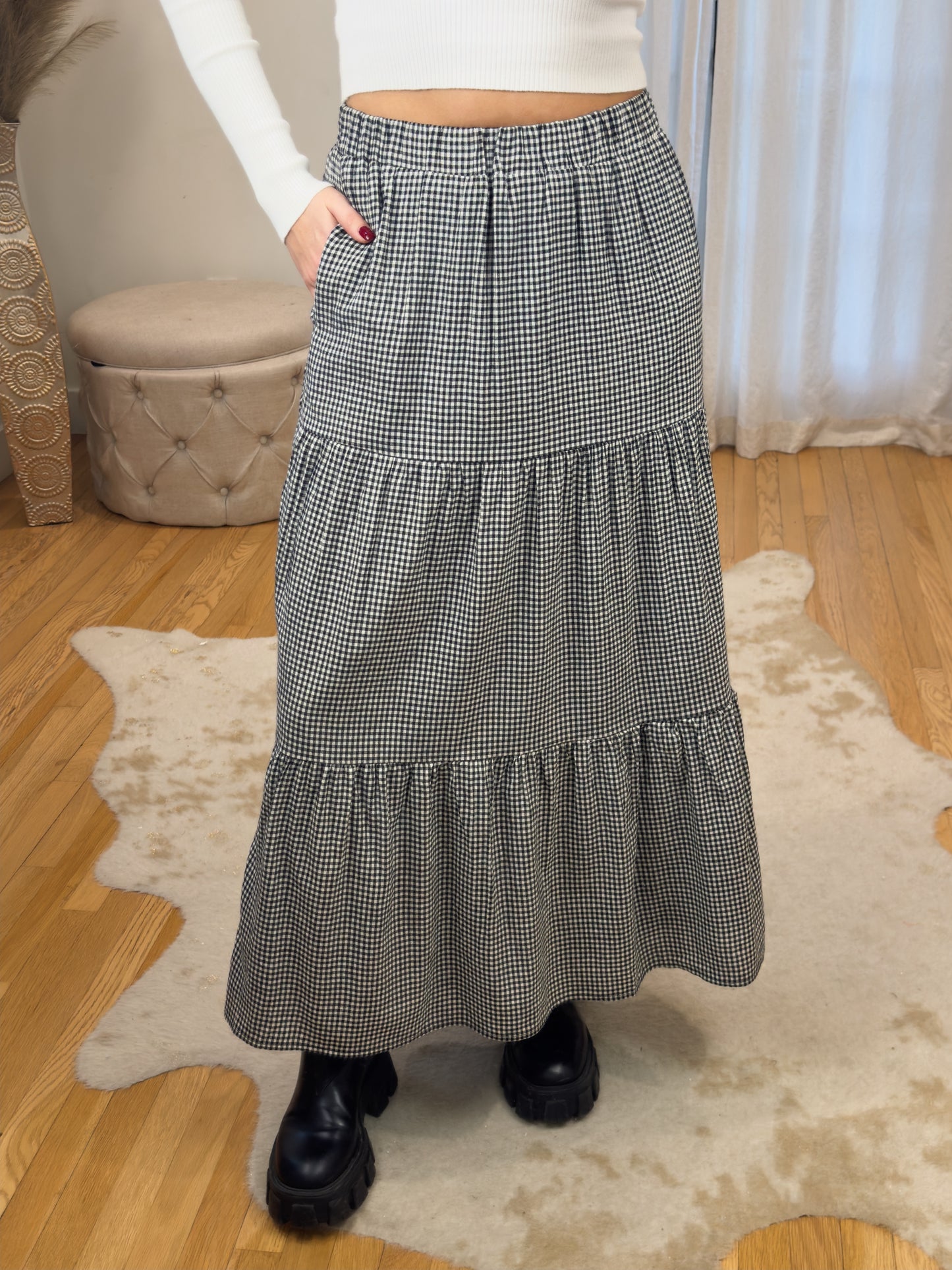 Gingham Maxi Skirt