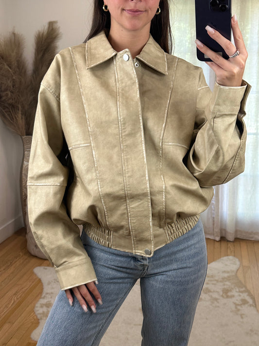 Latte Leather Jacket